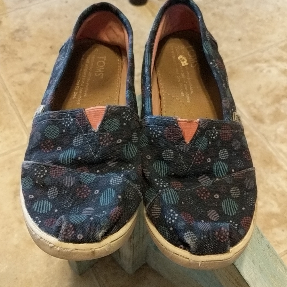 Kids Blue and purple slip on Tom's size 1